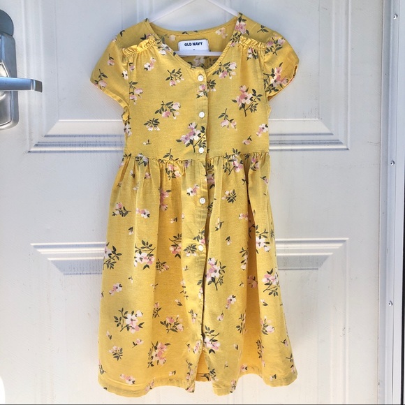 Old Navy Other - Old Navy yellow floral girls button down dress. 5t